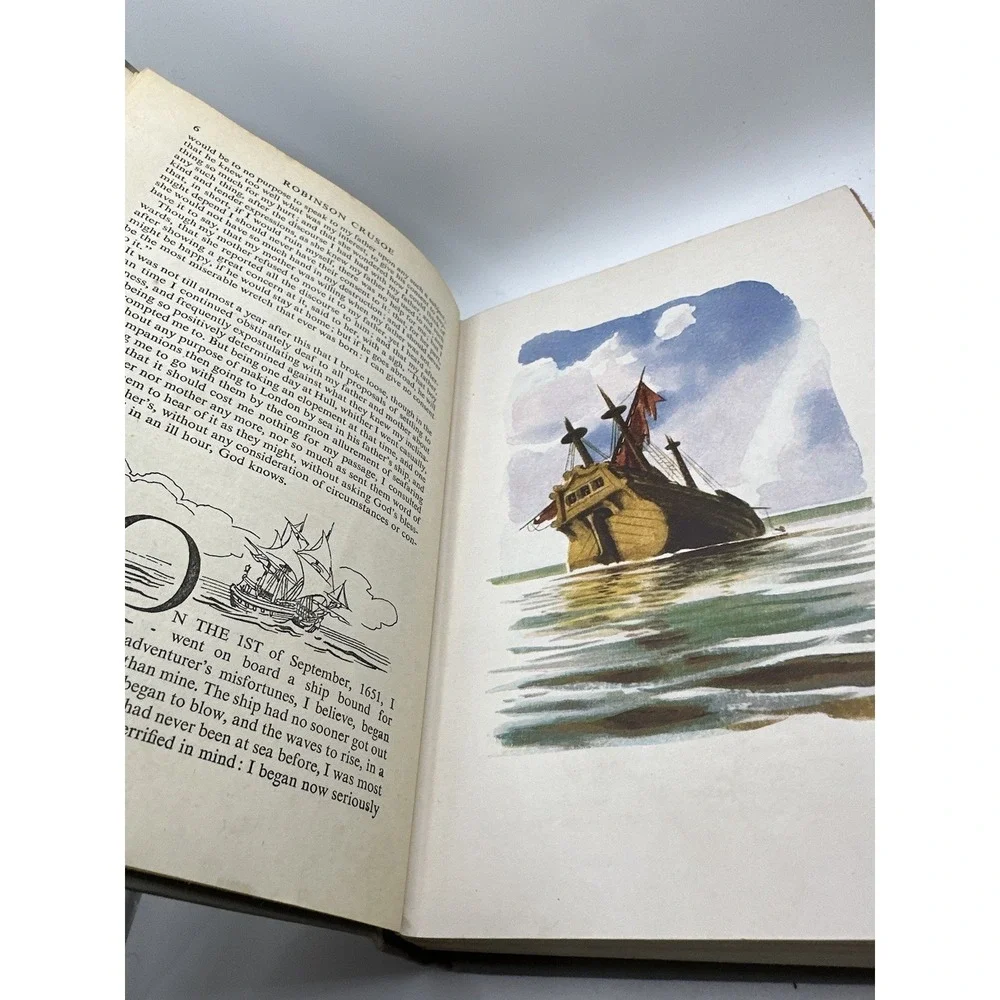 Robinson Crusoe‎ 1946 Daniel Defoe Hardcover Illustrated by Fritz Kredel